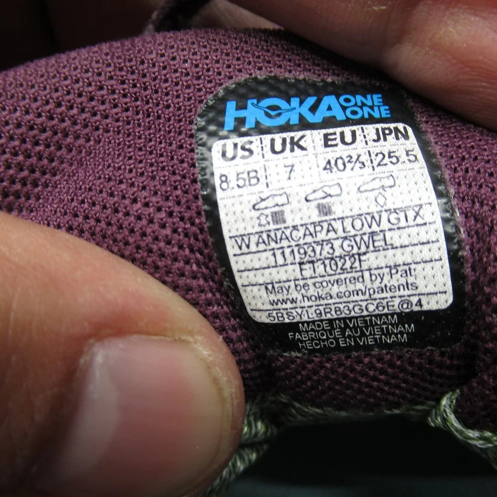 Hoka Womens Shoes 8.5 B Anacapa Low GTX Purple Trail‎ Goretex Light Grippy EUC - Picture 14 of 16